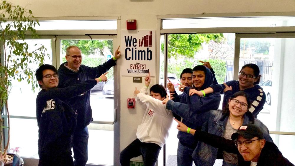 Alvin with Central City Value students during one of our We Climb fundraisers